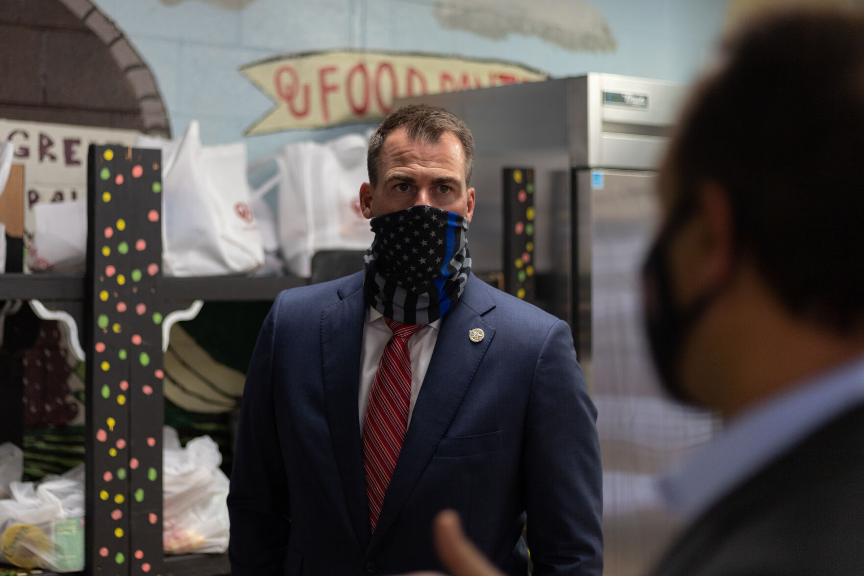 Oklahoma Governor Kevin Stitt and OU President Joseph Harroz